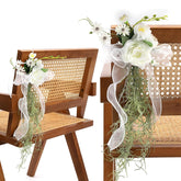 10 Pack Wedding Aisle Decorations For Wedding Chair - Pew Flowers For Church Chair Decorations With Artificial Flowers Ribbons For Arrangement Party Outdoor Decor