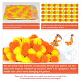 5Pcs Marigold Garland For Decoration,5 Feet Artificial Marigold Flowers Diwali Decorations For Home,Orange And Yellow Artificial Marigold Heads For Diwali Party,Indian Weddings,Halloween,Wreath