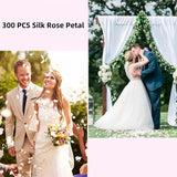300Pcs Silk Ivory Rose Petals,Artificial Flowers Petals Romantic Night Decoration For Wedding Bridal Shower Flower Girl Basket Centerpiece Aisle Party Confetti Dinner Table