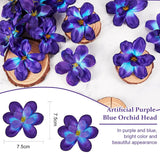 100 Pieces Blue Purple Faux Orchid Flowers Halloween Flower Day Of The Dead Decoration Artificial Orchids For Diy Home Wedding Table Centerpieces Mexican Party Birthday Cake Ornaments (Blue Purple)
