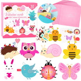 Valentines Day Cards For Kids 32 Packs With Animal Bookmarks + Temporary Tattoos + Envelopes, Valentines Day Greeting Cards, Kids Valentines Day Exchange Gift Cards For Classroom School Party Favors