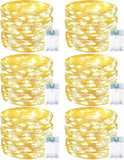 6 Pack 20FT Battery Operated Fairy Lights 60 LED Warm White Timer Christmas String Lights