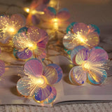 Fiber Optic Flower String Lights Battery Operated 5Ft 10 Led Artificial Flower Garland Fairy Lights For Wedding Christma