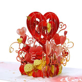 3D Heart Balloon Pop Up Card With Notecard – Romantic I Love You Valentine Anniversary Greeting – Thinking Of You Keepsake For Wife Girlfriend Women – 6 X 6 Inch
