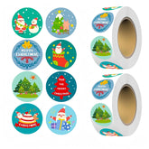 1000Pcs Christmas Stickers Roll - 8 Designs 1 Inch Assorted Xmas Stickers, Festive Self-Adhesive Round Labels For Envelopes, Cards, Gift Wrapping, Sealing, Holiday, New Year Party Decorations