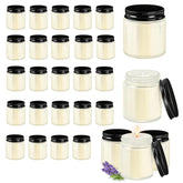 24 Pcs 4 Oz Mason Jar Candles, Lavender Scented Soy Candles Bulk Set For Stress Relief And Relaxation, Great Favors For Wedding, Christmas, Housewarming Gifts (Black-Lavender, 24)