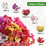 22 Bundles Artificial Flowers Outdoor, Faux Silk Flowers For Outdoors Outside Front Porch Hanging Planter Window Box Garden Decoration(Multi-Colour)
