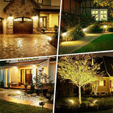 8 Pack 102 LED Solar Spot Lights IP65 Waterproof Adjustable Warm White Landscape Lights