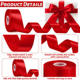 Red Ribbon 1 1/2 Inch, 30 Yards Red Ribbon For Gift Wrapping, Polyester Satin Christmas Ribbon For Wedding Xmas Tree Valentines Day Decorations Diy Bows Wrapping Bouquet Floral Arrangements