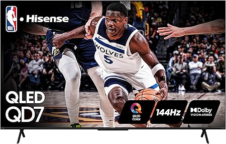 Hisense 85-Inch QD7 Series QLED 4K UHD Smart TV, 144Hz, Alexa, Game Mode Pro