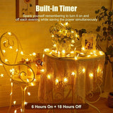 17FT Battery Operated Star String Lights 50 LED Warm White Fairy Lights with Timer Waterproof for Bedroom Patio Wedding Ramadan Decor