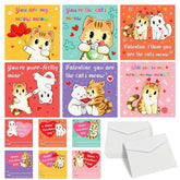 Cat Valentines Day Cards For Kids Classroom 30Pcs Kids Valentines Day Cards With Envelopes Kitten Valentine Exchange Cards Valentines Day Greeting Cards For Girls Boys Classroom Gift Exchange