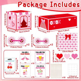50 Pcs Large Valentine'S Day Card Box For Exchange Valentine'S Day Train Mailbox For Classroom Exchange Valentine Card For Train Heart Party Favors
