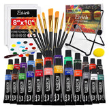 40Pcs Acrylic Paint Set, Art Painting Supplies Kit With 24 Paints, 2 Canvas Panels,10 Brushes, Table Metal Easel Etc, Premium Paint Set For Students, Artists And Beginner
