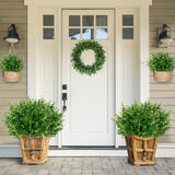 Artificial Flowers For Outdoors 24 Bundles Uv Resistant Boxwood Shrubs Artificial Eucalyptus Fake Plants Faux Plastic Greenery For Farmhouse Garden Indoor Outdoor Home Wedding Decoration