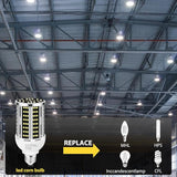 LED Corn Light Bulbs 6 Pack 50W 6500LM 500W Equivalent 5000K Daylight E26/E39 Warehouse Garage Lighting