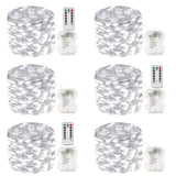 6 Pack 100 Led Fairy Lights Battery Operated With Remote, 33Ft Waterproof Twinkle Lights With Timer & 8 Modes, Fairy Str