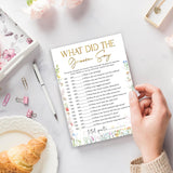 Wildflowers Games Cards, Wedding Shower Games Set, What Did The Groom Say Bridal Shower Game, Spring Flower Themed Bachelorette Party Game, Engagement Party Supplies, Set Of 25 Cards-07