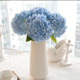 4 Pcs Fake Hydrangeas, 20'' Tall Large Bloom Latex Hydrangea Real Touch Faux Lifelike Silk Flowers Bouquet For Vase Filler Home Office Wedding Party Decor, Diy Floral Arrangement, Centerpieces