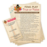 15 Turkey True Or False Game Cards- Fun & Easy For Family Thanksgiving. Friendsgiving, Church Party, Adults Or Kids, Supplies, Activity, Decorations