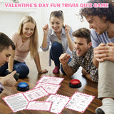 30 Pcs Valentine'S Day Friendly Feud Game With 2 Answer Buzzers,Cupid Card Friendly Feud Quiz,Roomantic Feud Card Game For Adults Couples,Trivia Quiz,Fun Galentine'S Day,Office, Team Building