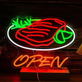 Beef Open Neon Sign LED Dimmable Steak Wall Light for Steakhouse BBQ Restaurant Decor
