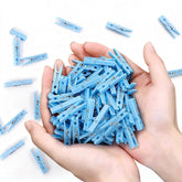 120 Pcs Baby Shower Games Funny Activities - Mini Clothes Pins, Ice Breakers For Boy Or Girl, Don'T Say Baby (Blue)