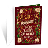 Grandma Christmas Card, Made In America, Thick Card Stock With Premium Envelope Packaged In A Reusable Presentation Mailer, Eco-Friendly, 5In X 7.75In