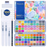 100 Colors Watercolor Paint Set With Metallic, Macaron & Fluorescent Colors-Professional Grade Watercolor Paints For Artists, Beginners & Illustrators, Ideal For Blending, Layering & Creative Artwork