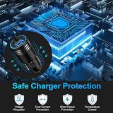 48W USB C Car Charger with Built In 30W Type C Cable Fast Charging for Samsung Galaxy