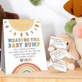 Watercolor Sun Theme Measure The Baby Bumb Babyshower Game Set? How Big Is Mommy'S Belly Babyshower Party Games(1 Sign & 50 Cards)-Dwlk-A05