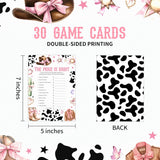 The Price Is Right Western Cowgirl Baby Shower Game Set - 30 Pcs Double-Sided Print Card - Gender Neutral Party Activities Favor & Supplies - Baby Shower Game For Girl - B02