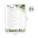 Succulents — Find The Guest Baby Shower Game — Pack Of 25 — Gender Neutral Succulent Greenery Icebreaker Party Games, Guess Who Came To The Party, Co-Ed Couples Shower Activity G300-Ftg