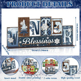 Christmas Table Decoration Merry Winter Tiered Tray Decor Reversible Centerpiece Decorative Santa Claus Gingerbread Man Block Signs Farmhouse Christmas Decoration For Kitchen Shelf