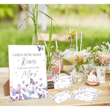 How Many Kisses Bridal Shower Games, How Many Kisses For The Soon To Be Mrs, 1 Wooden Sign With 50 Cards, Butterfly Guessing Game For Wedding, Bachelorette Party Night, Engagement Decoration