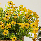 Artificial Flowers Outdoor,Uv Resistant Realistic Garden Artificial Plants,Bright 8 Bundles No-Fade Veranda Fake Faux Flowers,For Porches Patios Walkway Gardens Decor-Yellow
