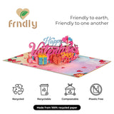 Happy Valentine'S Day Card, 3D Pop Up Valentine Cards, Handcrafted- 100% Recycled And Eco-Friendly, 8" X 6" Cover - Includes Envelope And Note Tag, By Paper Love
