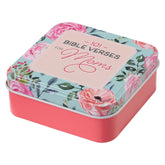 Scripture Devotional Cards - 101 Bible Verses For Moms - Daily Encouraging Devotion Prayer Card For Mothers, 51 Double-Sided Cards In Sturdy Storage Gift Tin, Floral, Coral Pink
