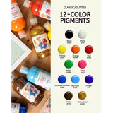 Tempera Paint For Kids 12 Colors (16.9 Oz Each) Washable Tempera Paint, Kids Poster Paint Sponge Painting, Non-Toxic Kids Paint Finger Paints Hand Paints Bottles Gifts