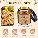 20 Pcs Thank You Gifts Candles 3.5 Oz Employee Appreciation Inspirational Scented Soy Wax Candle Thank You Gift Christmas Gifts For Coworker Women Volunteer Teacher(Grateful,Brown)