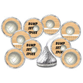 216 Sports Volleyball Kisses Stickers, Kisses Stickers For Birthday Party, Baby Shower, Wedding, Graduation, Or Any Family Event Decorations, Candy Not Included. Made In Usa