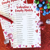 Valentine'S Day Candy Match Game, Classroom Party Activity For Kids And Adults - 25 Count, Valentine Guessing Game For Families, Couples, Friends