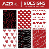 12 Sheet Valentine'S Day Wrapping Paper Red White Black Hearts Wrapping Paper Sweet Love Art Paper For Wedding Anniversary Baby Shower Birthday Gift Packing, 19.7 X 27.6 Inch, Folded Flat