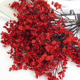6 Pcs Babys Breath Artificial Flowers Bulk Silk Red Faux Flowers Real Touch Gypsophila Bouquet For Christmas Halloween Home Wedding Decoration
