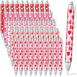 50 Pcs Valentine'S Day Pens Bulk Retractable Ballpoint Pens Black Ink Cute Heart Love Shaped Appreciation Gift Bag Office Supply Stationery For Coworkers Wedding Party Supplies School Classroom