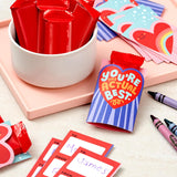 Hallmark Mini Valentine's Day Treat Card Pockets for Kids, Hearts and Roller Skates (32 Mini Pocket Notes with Sticker Seals)
