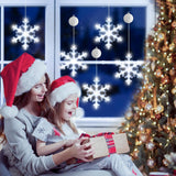 5Pcs Christmas Window Lights Decorations With Timer,Battery Powered Christmas Hanging White Lighted Snowflake Shaped Led