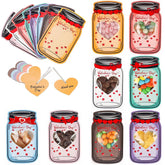 Valentines Cards For Kids Classroom - 48 Pack Mason Jar Valentines Day Cards Funny Valentine Gifts Cards For School Exchange Party Favors (Candy Not Included)