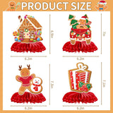 Gingerbread Merry Birthday Decorations - Christmas Party Banner Set 14Pcs Candy House Gold Banners Ceiling Hanging Swirls Honeycomb Centerpieces Xmas Supplies For Winter Holiday Table Decor