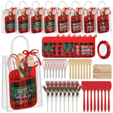 58 Pcs Christmas Kitchen Gift Set Merry Christmas Pot Holders Xmas Supplies With Spatula Whisk Card Cooking Baking Gift For Xmas Party Decor Friends Family Baking Lover Presents (Plaid)